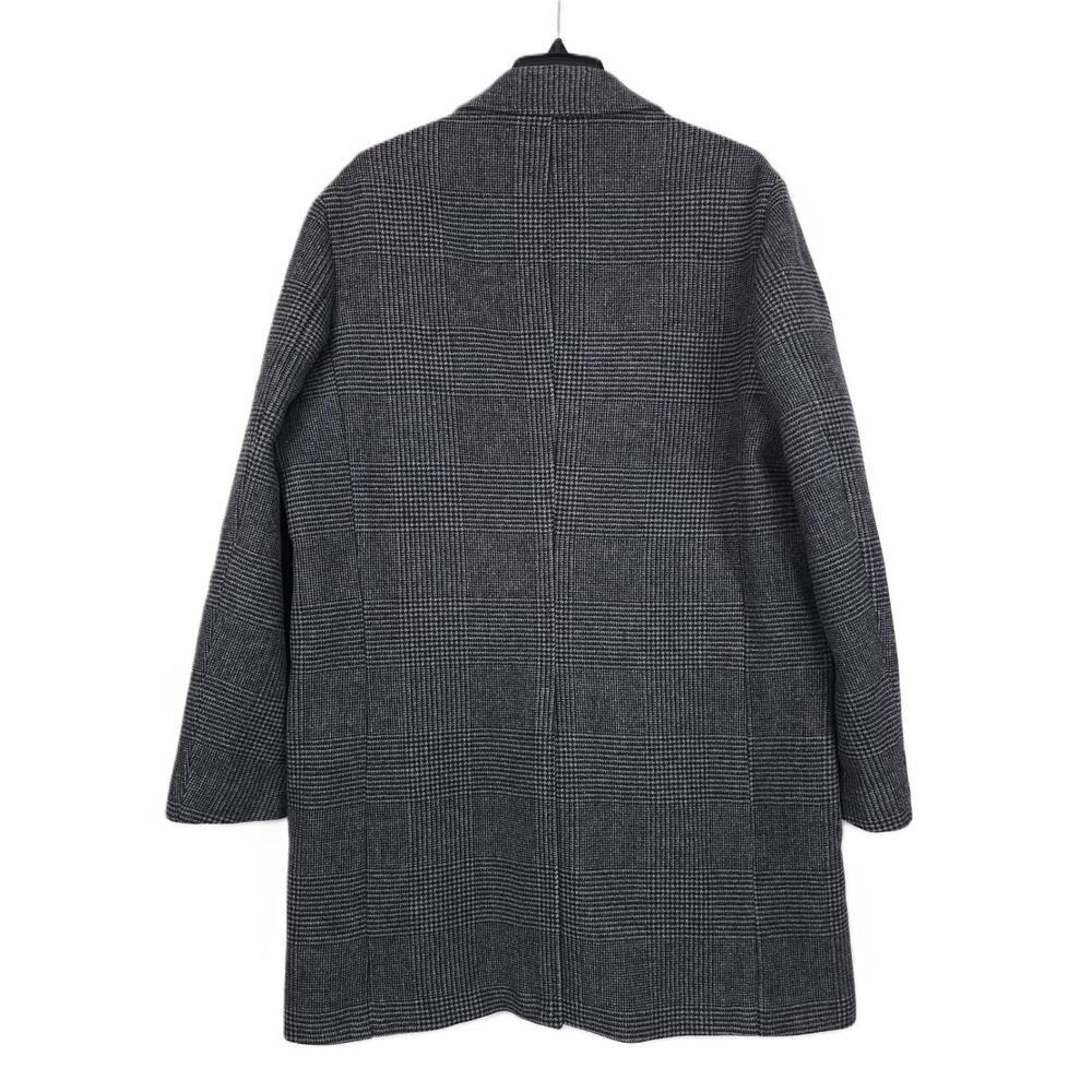 B by Brooks Brothers Mens Classic Fit Overcoat 44L Grey Plaid Wool Blend NWT - Picture 8 of 10